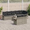 vidaXL Gartensofa-set mit Speicher 9 pcs Hellgrau Poly-Rattan
