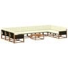 vidaXL Outdoor-Sofagarnitur mit Kissen 11 pcs Natur und Creme