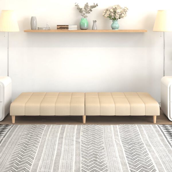 vidaXL Schlafsofa 2-Sitzer Creme Stoff