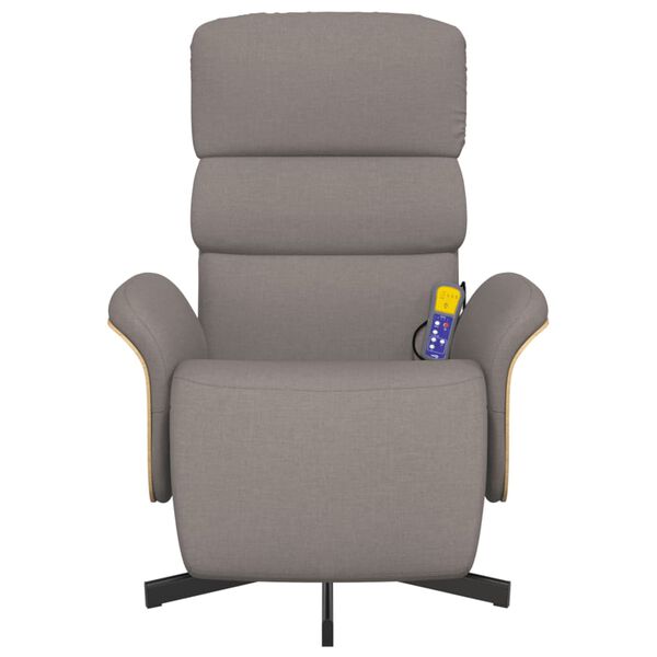 vidaXL Massagesessel mit Fu&szlig;teil Taupe Stoff