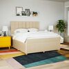 vidaXL Boxspringbett mit Matratze Creme 180x200 cm Stoff