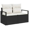 vidaXL Sofa Set mit Kissen 8 pcs Schwarz und Creme Poly-Rattan