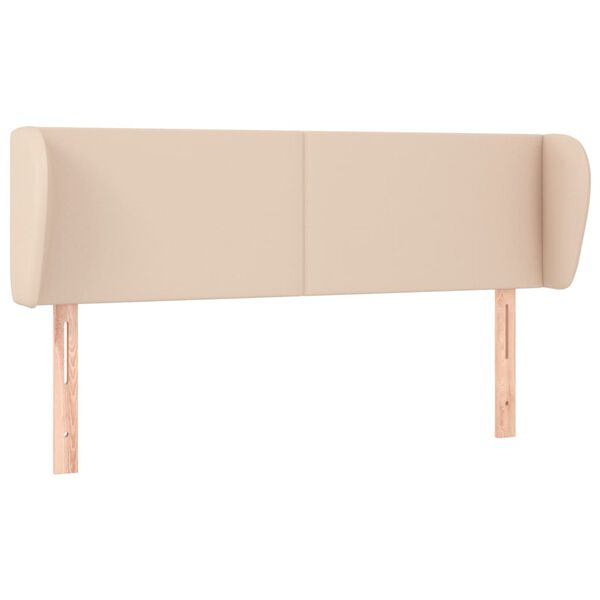 vidaXL Kopfteil mit Ohren Cappuccino-Braun 147x23x78/88 cm Kunstleder