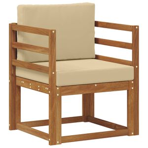 vidaXL Outdoor-Sofa Massives Akazienholz und Polyester Natur