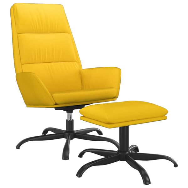 vidaXL Relaxsessel mit Hocker Senfgelb Samt