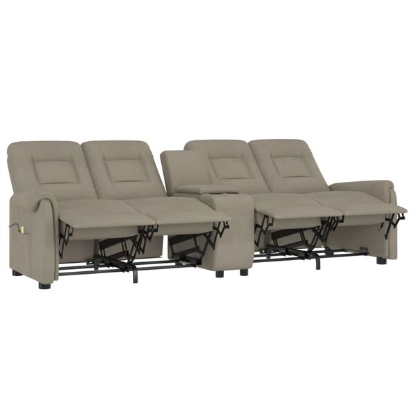 vidaXL 4-Sitzer Massagesessel mit Getr&auml;nkehalter Hellgrau