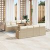 vidaXL Garten-Sofa-Set mit Kissen 7 pcs Beige und Creme