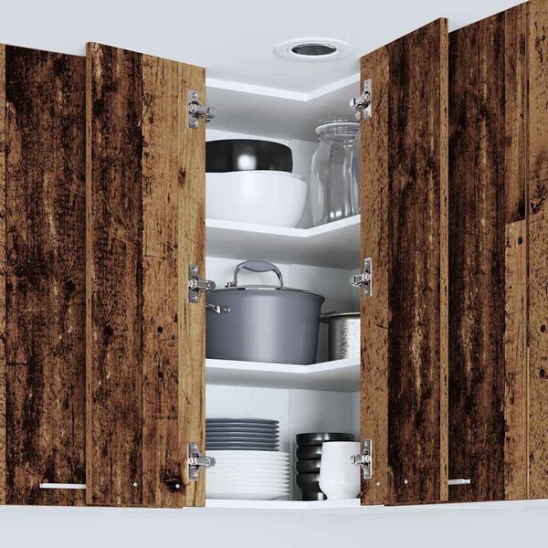 vidaXL H&auml;ngeschrank Altes Holz und Wei&szlig; 57 x 57 x 80 cm Holzwerkstoff