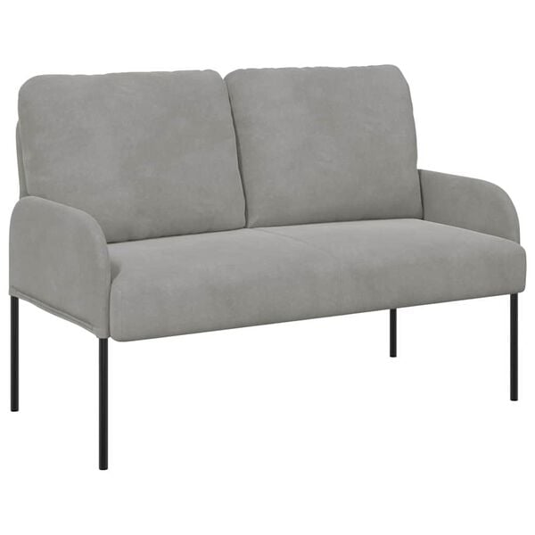 vidaXL Sofas mit Kissen 110cm Hellgrau Sperrholz