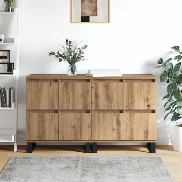 vidaXL Sideboard 2 pcs Artisan-Eiche 60 x 35 x 70 cm
