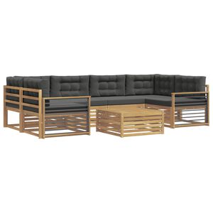 vidaXL Outdoor-Sofagarnitur 7 stk. Wei&szlig; und Anthrazit Polyester