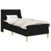 vidaXL Bettgestell mit Matratze mit Kopfteil Schwarz 90 x 190 cm Stoff