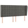 vidaXL Kopfteil mit Ohren Dunkelgrau 183x23x118/128 cm Samt