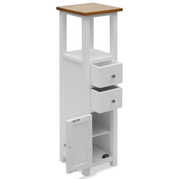 vidaXL Schubladenschrank Hoch 26x26x94 cm Massivholz Eiche