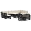 vidaXL Gartensofa-set 13 pcs Schwarz und Cremewei&szlig; Poly-Rattan