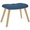 vidaXL Relaxsessel mit Hocker Blau Stoff