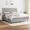 vidaXL Boxspringbett mit Matratze Hellgrau 180x200 cm Stoff