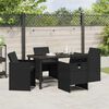 vidaXL Garten Essgruppe 5 pcs Schwarz Poly-Rattan