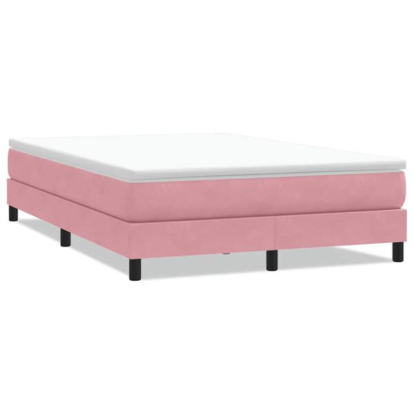 vidaXL Boxspringbett ohne Matratze Rosa 160x220 cm Samt