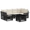 vidaXL Gartensofa-set 7 stk. Schwarz und Cremewei&szlig; Poly-Rattan