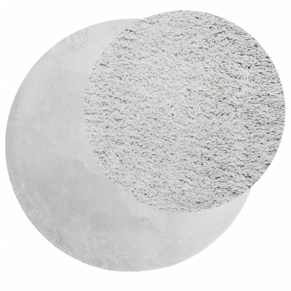 vidaXL Teppich HUARTE Kurzflor Weich und Waschbar Grau &Oslash; 80 cm