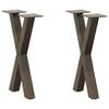 vidaXL Couchtischbeine X-Form 2 Stk. Naturstahl 38x(42-43) cm Stahl