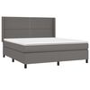 vidaXL Boxspringbett mit Matratze & LED Grau 180x200 cm Kunstleder