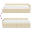 vidaXL Eckbettgestell mit Matratze Sonstiges 2 pcs Creme Stoff