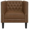 vidaXL Chesterfield-Sessel Braun Kunstleder in Wildleder-Optik