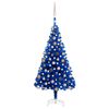 vidaXL K&uuml;nstlicher Weihnachtsbaum Beleuchtung & Kugeln Blau 180 cm