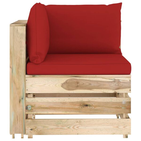 vidaXL 8-tlg. Garten-Lounge-Set mit Kissen Gr&uuml;n Impr&auml;gniertes Holz