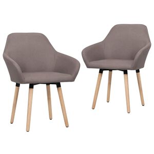 vidaXL Esszimmerst&uuml;hle 2 Stk. Taupe Stoff