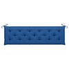 vidaXL Gartenbank mit Blauer Auflage 175 cm Massivholz Teak