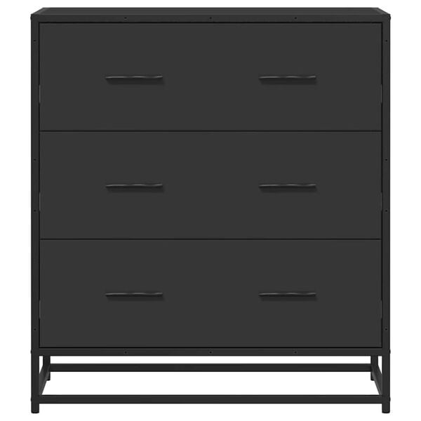 vidaXL Sideboard Schwarz 68x35x76 cm Holzwerkstoff und Metall