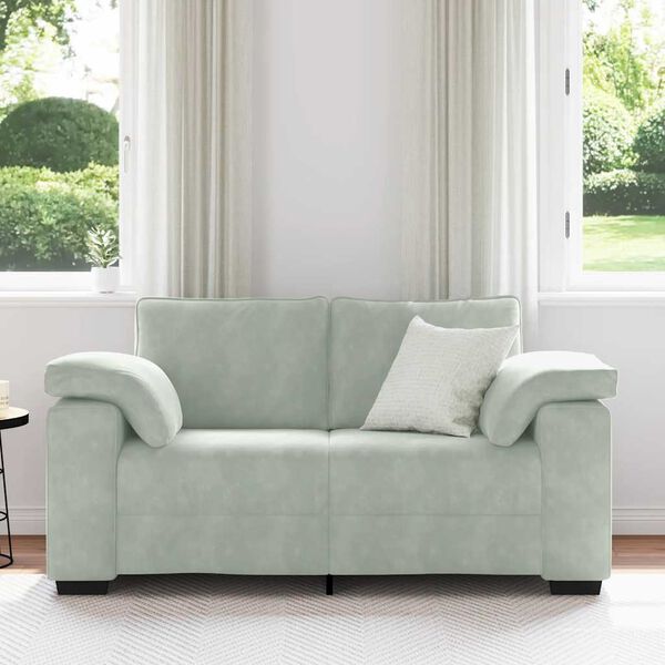 vidaXL Zweisitzer-Sofa Hellgrau 160x77x82 cm Samt