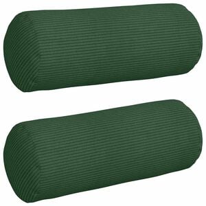 vidaXL Bolsterkissen 2 St&uuml;ck Dunkelgr&uuml;n &Oslash; 15 x 40 cm Cordstoff