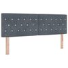 vidaXL LED Kopfteil mit LED-Lichtleisten Dunkelgrau 144 cm Samt