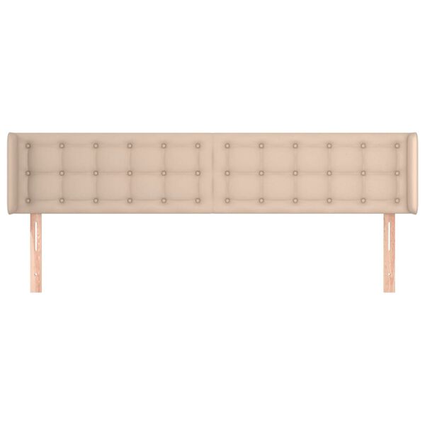vidaXL Kopfteil mit Ohren Cappuccino-Braun 203x16x78/88 cm Kunstleder