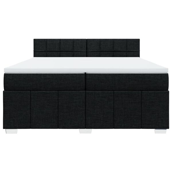 vidaXL Boxspringbett mit Matratze Schwarz 200x200 cm Stoff