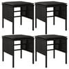 vidaXL Gartenhocker mit Kissen 4 Stk. Schwarz Poly Rattan