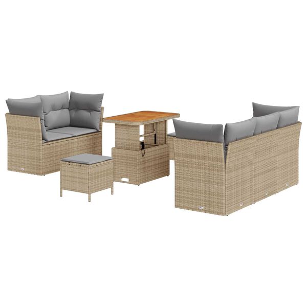 vidaXL Garten-Sofa-Set 8 pcs Beige Poly-Rattan