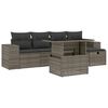 vidaXL 6-tlg. Garten-Sofagarnitur mit Kissen Grau Poly Rattan