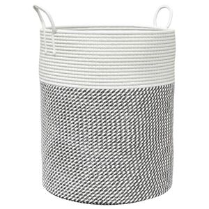 vidaXL Aufbewahrungskorb Grau und Wei&szlig; &Oslash;38x46 cm Baumwolle
