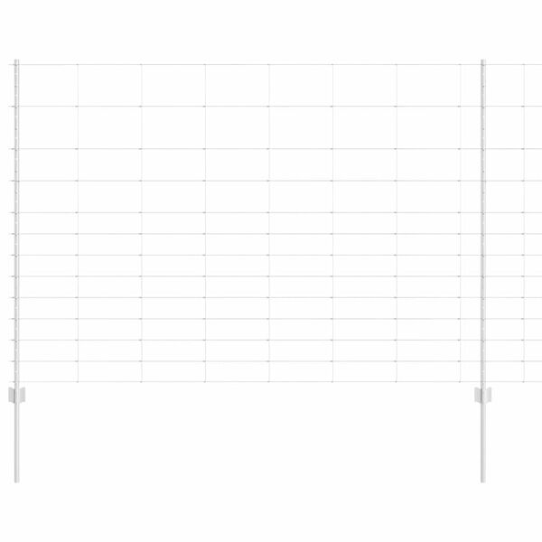 vidaXL Zaun mit Pfosten Silber 1,5 x 50 m Stahl