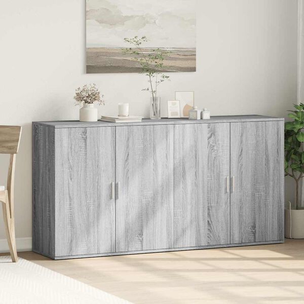 vidaXL Sideboards 2 Stk. Grau Sonoma 79x38x80 cm Holzwerkstoff