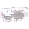vidaXL 8-tlg. Garten-Sofagarnitur mit Kissen Grau Poly Rattan Akazie