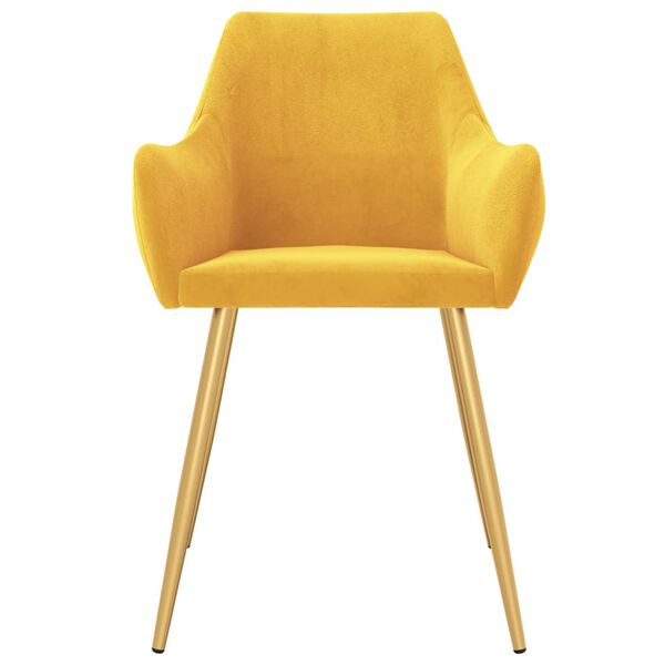 vidaXL Esszimmerst&uuml;hle 6 Stk. Gelb Samt