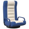 vidaXL Bodenstuhl Drehbar Blau und Creme Stoff
