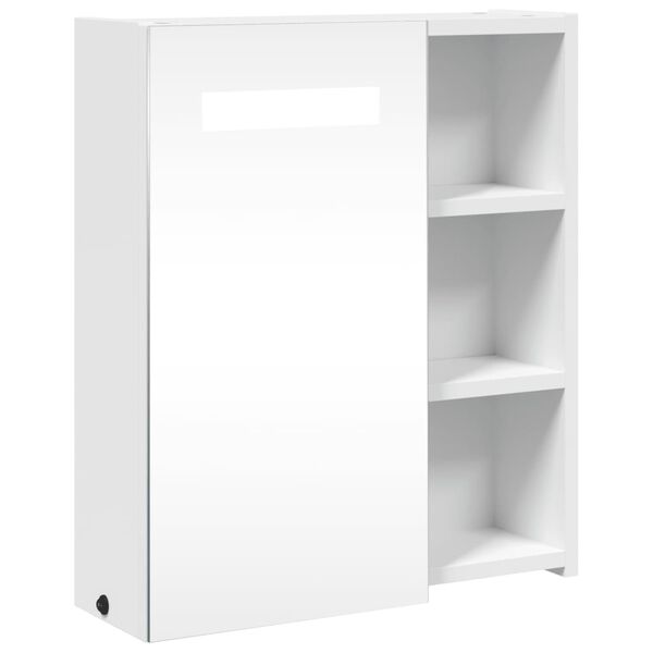 vidaXL Spiegelschrank mit LED-Beleuchtung Wei&szlig; 45x13x52 cm
