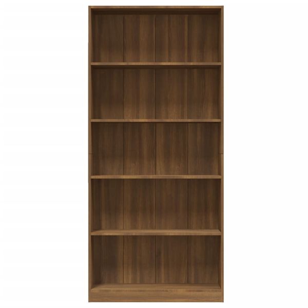 vidaXL B&uuml;cherregal 5 F&auml;cher Braun Eichen-Optik 80x24x175 Holzwerkstoff